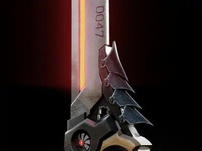 Mech Sword Low-poly 3D model