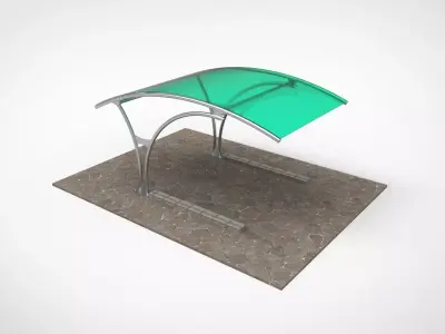 parking area Low-poly 3D model