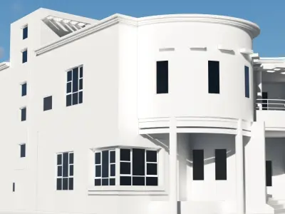 Round Modern Villa Project A95 DWG Only 3D model