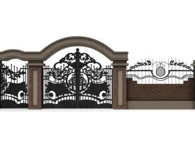 Gates wrought iron gate 3D model
