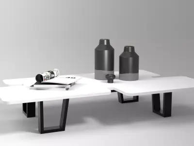 MODERN COFFE TABLE minimalist metal shape 3D model