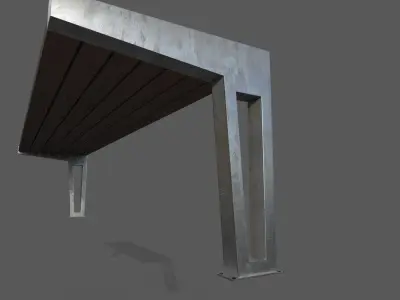Bench Low-poly 3D model