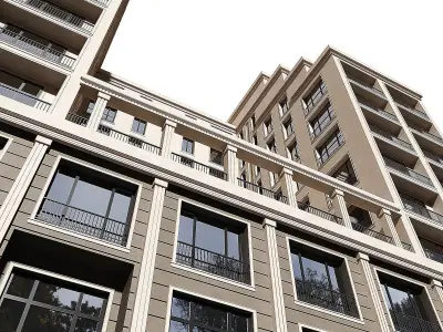 Multi storey modern house 08 3D model