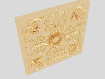 Classic 3D motifs of furniture plaster ceilings gold inlaid Texture