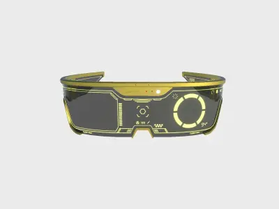 SciFi Glasses Visor 07 Yellow - Character Design Fashion Low-poly 3D model