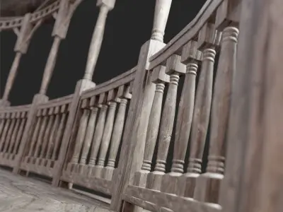 PBR Wooden Pergola 3D model