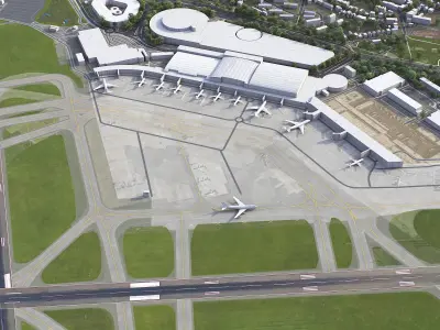 Hamburg - Airport - HAM Low-poly 3D model
