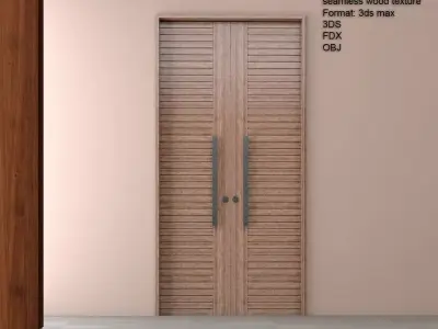 Wood Door Low-poly 3D model