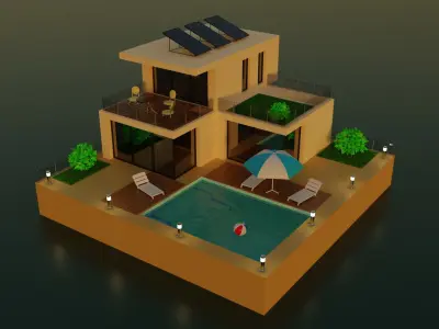 Modern House Scene 3D model