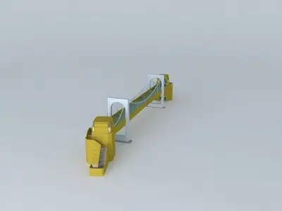 Pedestrian Suspension Bridge Free 3D model