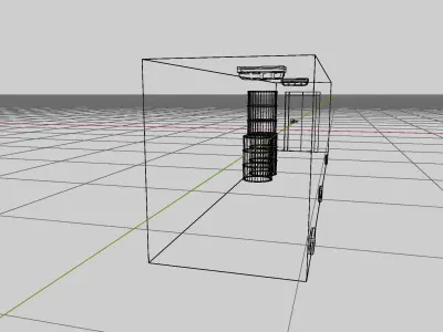 Small Spooky Rusted Hallway Free low-poly 3D model