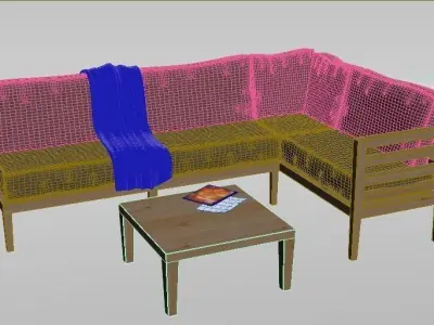 Outdoor exterior sofa 3D model