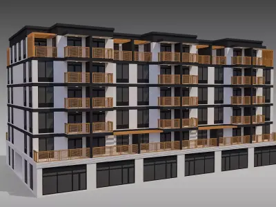 Apartment Building 012 3D model