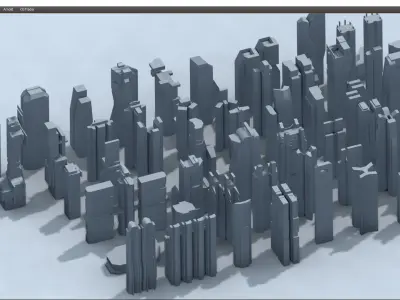 futuristic architecture set - 20 3D model
