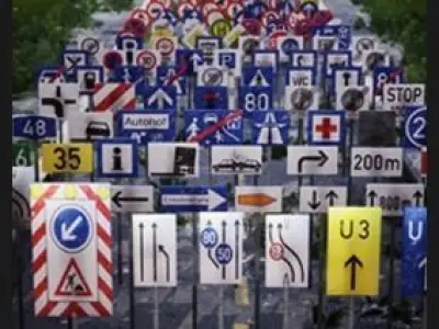 European Street Signs 170 Variations Low-poly 3D model