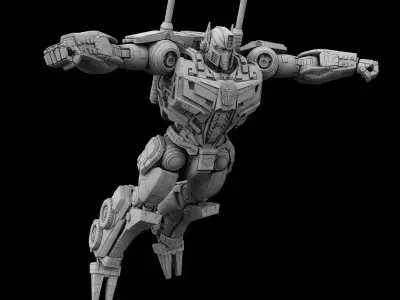 optimus prime high detail rigged sci fi robot 3D model 001 3D model