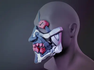 Cyberpunk Demon Ninja  Mask 3D print model