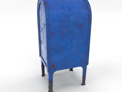 Mailbox Lowpoly Weathered PBR Low-poly 3D model