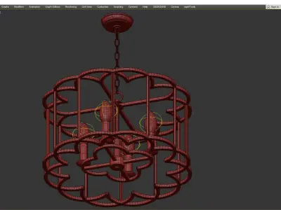 Helix 4 Light Chandelier Low-poly 3D model