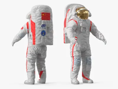  Chinese Moon Spacesuit Empty Rigged 
