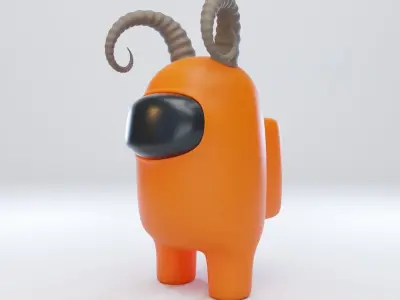 Among Us Ram Horns Character 3D model