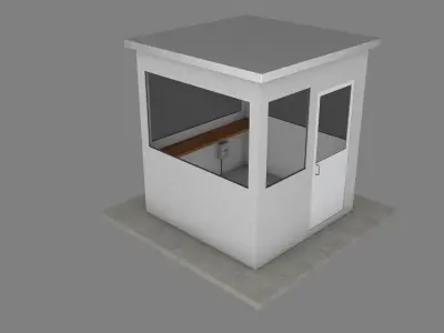 Guard Booth 3D model Low-poly 3D model