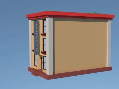 Apartment Building 09 Low-poly 3D model