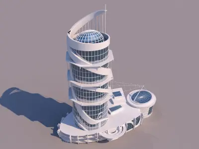 0130 - Hotel Building - Skyscraper 3D model