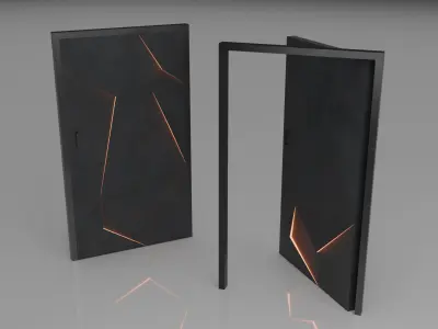 Modern Door Set Low-poly 3D model