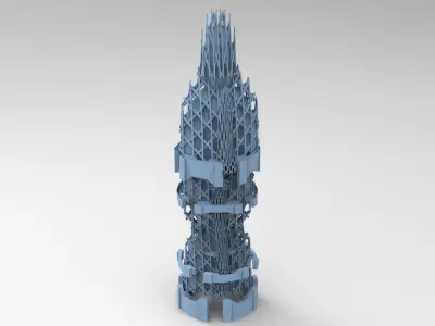 Financial district brutalist architecture tower 2  3D model