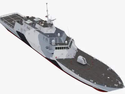  Littoral Combat Ship USS Freedom LCS-1 Rigged for Maya 