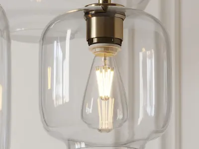 Mid Century Modern Glass Jar Geo Pendant 3D model