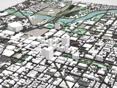 Cityscape Indianapolis United States 3D model