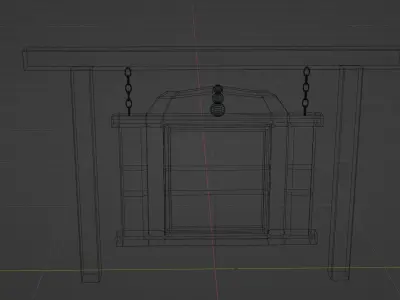 Worn Sign -for Inn or related--low-poly--paint-PBR- Free low-poly 3D model