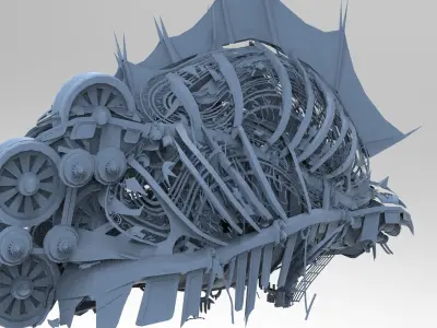 Ivy Tortoise Steampunk ship 16 3D model