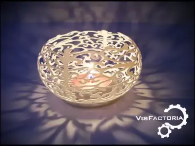 Floral Tea Light Shade 3D print model