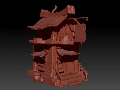 LowPoly Stylized Large House Low-poly 3D model