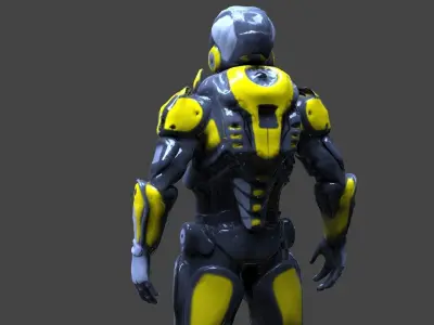 Cyborg suit Low-poly 3D model