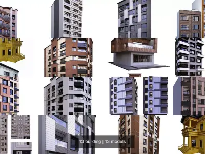 13 building 3D Model Pack