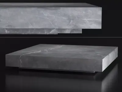 Low Marble Plinth Square Coffee Table 3D model