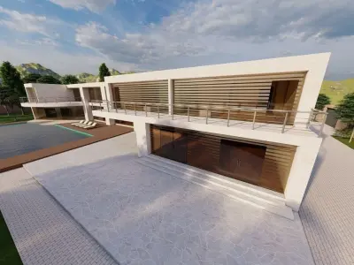 Casa Scene-villa-modern house 3D model