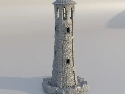 Medieval Lighthouse 28 mm Tabletop Terrain 3D print model