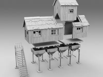 House on stilts 3D print model