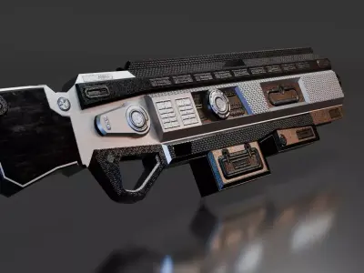 Stylized Sci-Fi Rifle Low-poly 3D model
