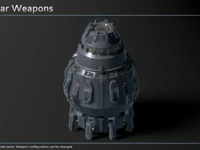 Scifi Dropship Acolyte Low-poly 3D model