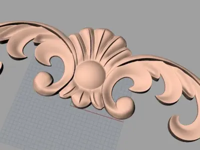 Door design 3D relief model STL format file for CNC carving E692 3D model
