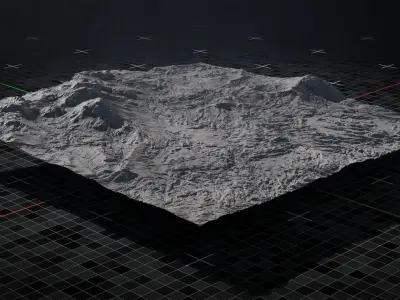 Volcano Terrain Flat Version 8 3D model