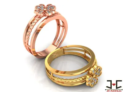 0239 - Delicate Flower Ring for Women - JCADHub 3D print model