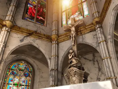 church interior set model 3D model