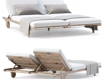 Eva double chaise lounge EV22 by Bpoint Design  3D model